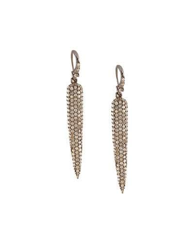 Pave Champagne Diamond Spike Drop Earrings