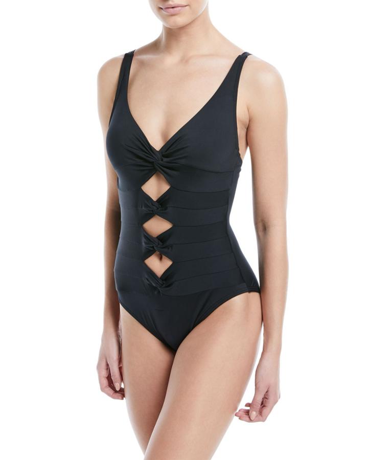 Knot-front Solid One-piece