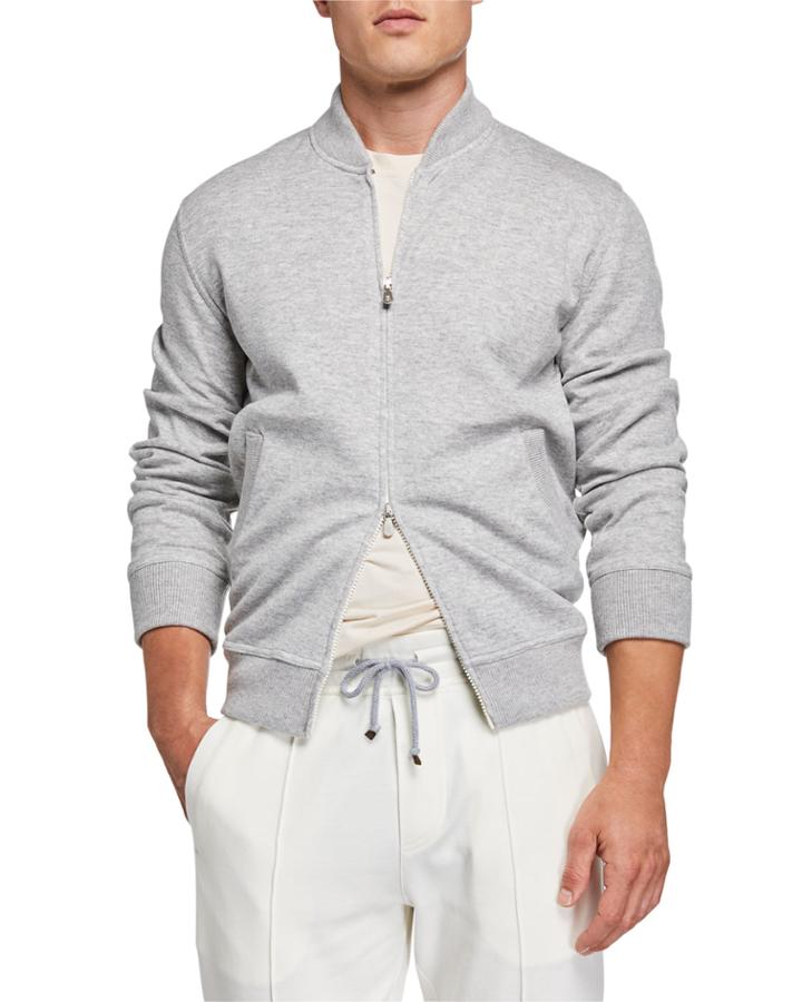 Men's Zip-front Cashmere/cotton