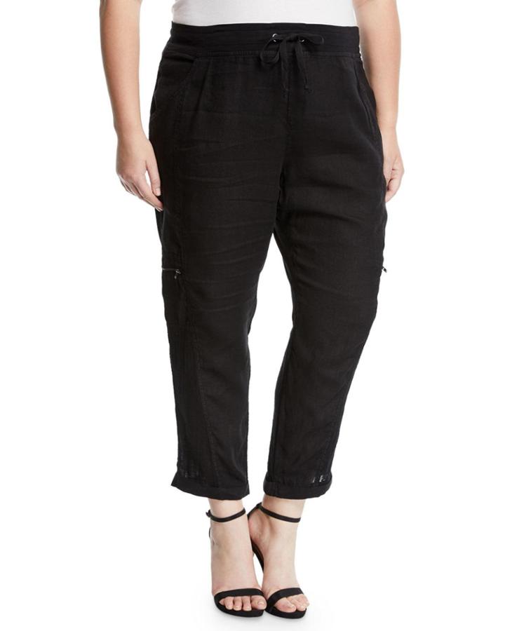 Alani Straight-leg Cropped Linen Pants,
