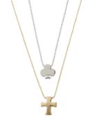 Little Faith Cross & Club Necklace, Two-tone