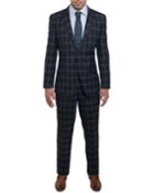 Men's Slim-fit Plaid Soft Wool 2-piece