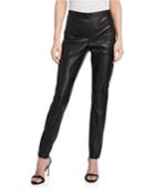 Faux-leather Seamed