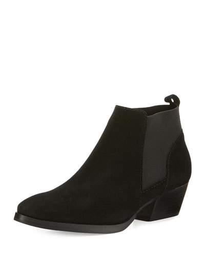 Fionna Weatherproof Suede Bootie, Black