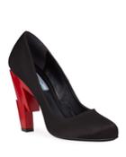 Satin Pumps With Lightning Bolt Heel