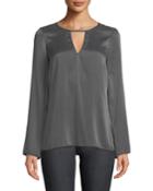 Go Window Keyhole-front Dressing Bell-sleeve Blouse