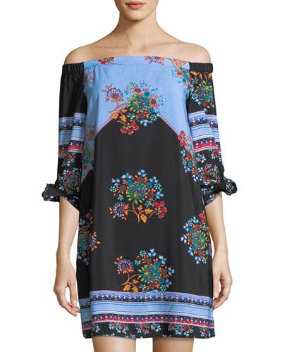 Off-the-shoulder Bow-sleeve Dress