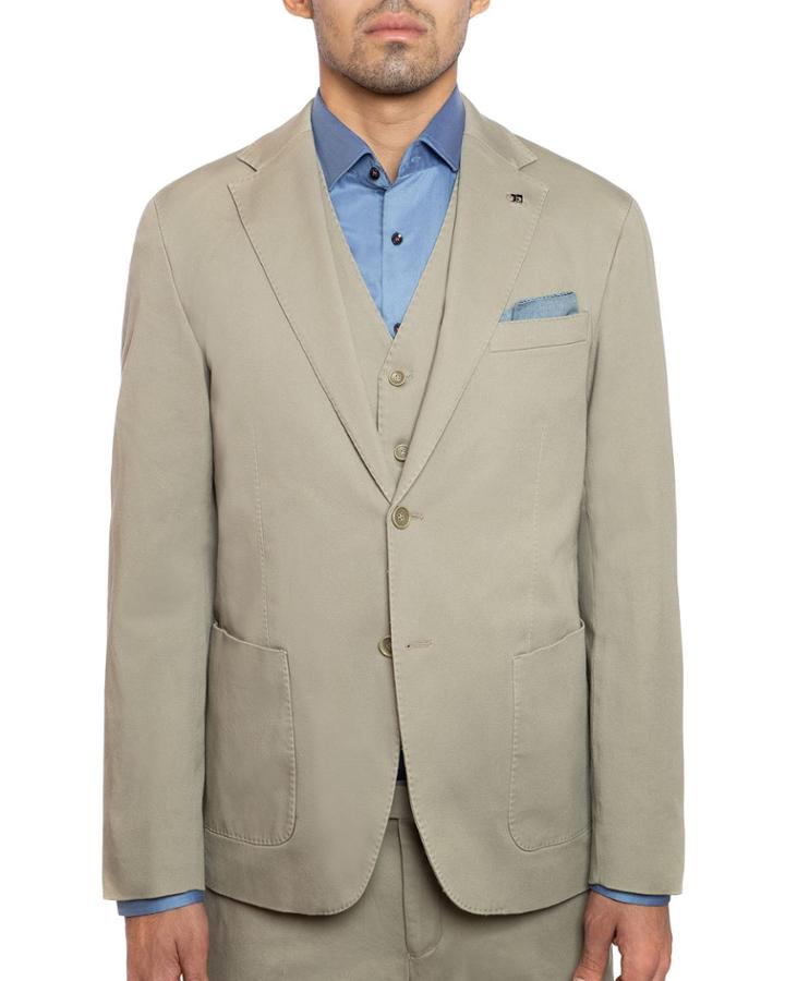 Men's Slim-fit Solid Sport Jacket, Khaki
