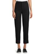 Cuffed Straight-leg Crepe Trousers