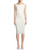 Sissel 3d Rose Bateau-neck Cocktail Dress