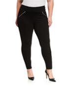 Plus Size Leggings With Pocket & Zippers