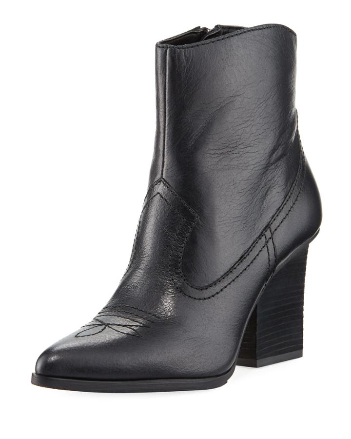 Velle Waxy Leather Western Booties