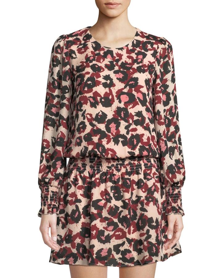 Printed Drop-waist Flared Dress