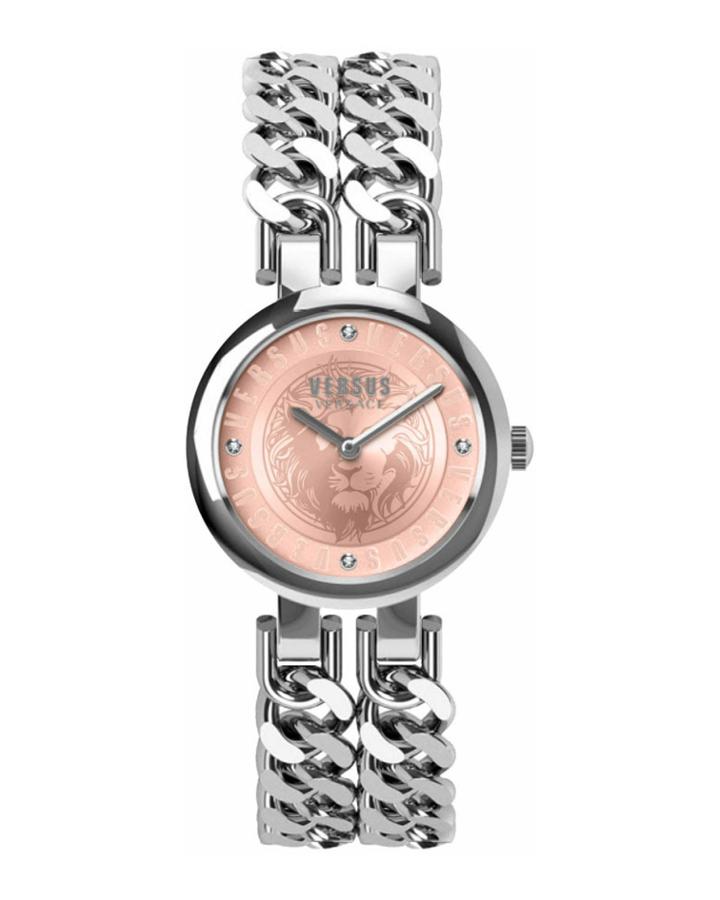 Berlin Round 30mm Steel Pink Dial Steel Watch With Bracelet