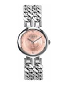 Berlin Round 30mm Steel Pink Dial Steel Watch With Bracelet