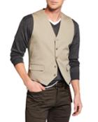 Men's Cotton Vest, Khaki