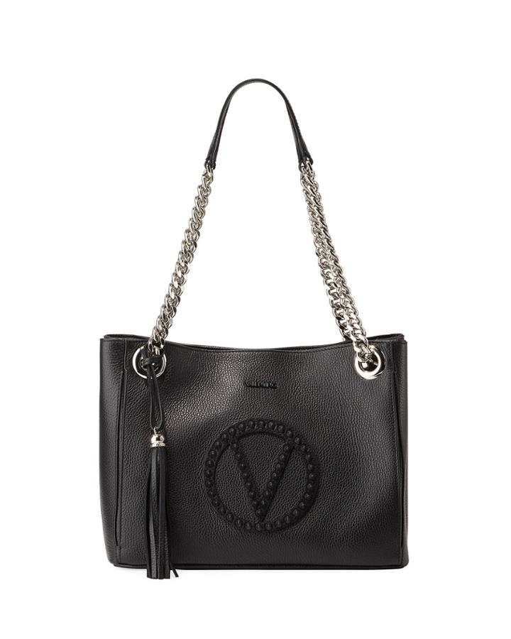 Luisa Rock Dollaro Studs Leather Tote Bag