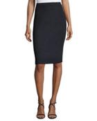 Glitz-brocade Knit Pencil Skirt, Black