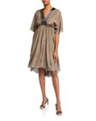 Japonette Floral Sequin Silk High-low Dress