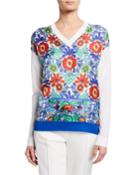 Ceramic-print Silk-front