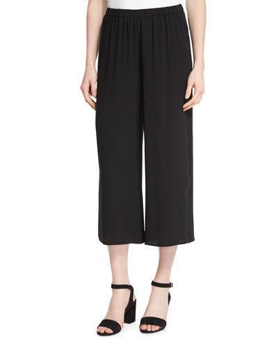 Wide-leg Georgette Cropped Pants