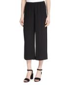 Wide-leg Georgette Cropped Pants