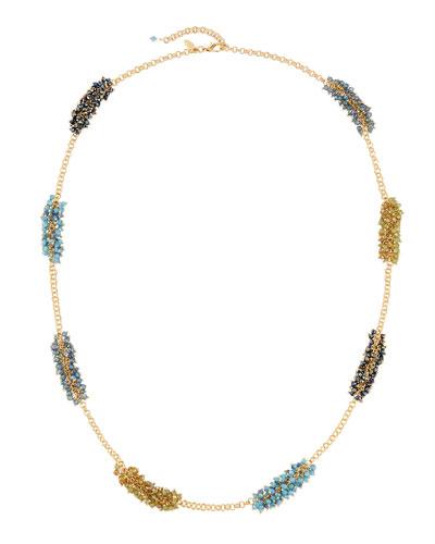 Beaded Crystal Station Necklace