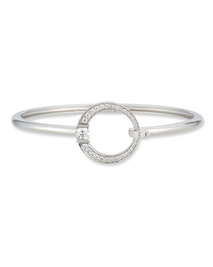 18k White Gold Diamond Circle Bangle