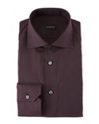 Men's Solid Twill Dress Shirt, Burgundy