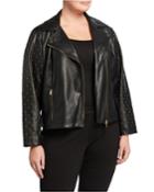 Plus Size Studded Faux-leather