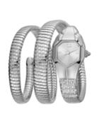 22mm Glam Snake Coil Bracelet Watch,