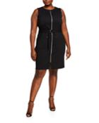 Plus Size Utility Front-zip Dress