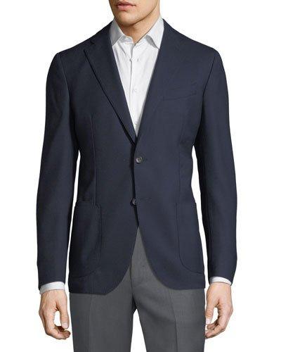 Wool Hopsack Sport Coat, Navy