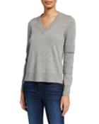 Cashmere Ribbed Sleeve Pullover