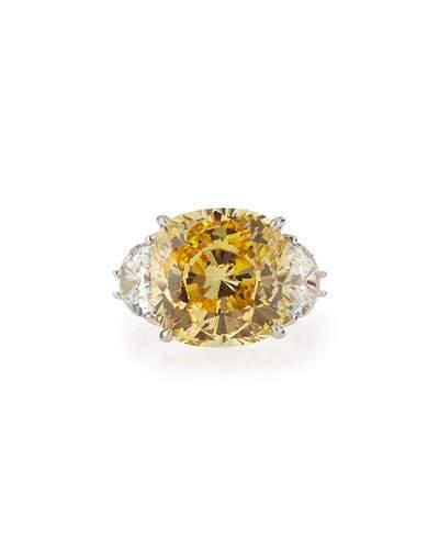 Cushion-cut Canary Cz Cocktail Ring