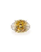 Cushion-cut Canary Cz Cocktail Ring