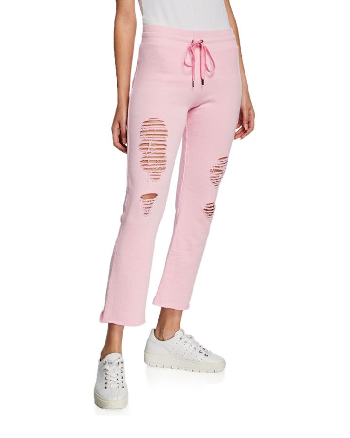 Distressed Flared Jogger Pants