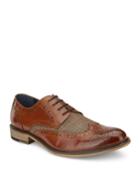 Men's Stuttgart Leather & Plaid Wing-tip Oxfords