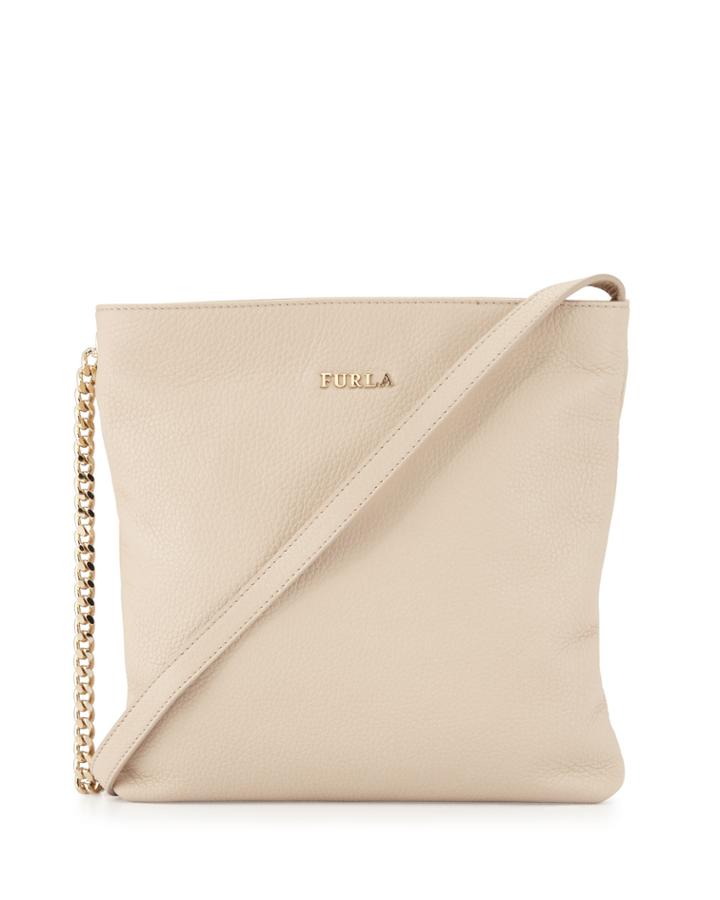 Furla Julia Small Leather Crossbody Bad, Acero, Women's