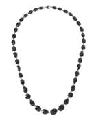 Long Sterling Silver & Black Spinel Necklace
