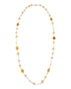 Belpearl Long Golden South Sea Pearl Necklace W/ Citrine & Yellow Aquamarine, Women's