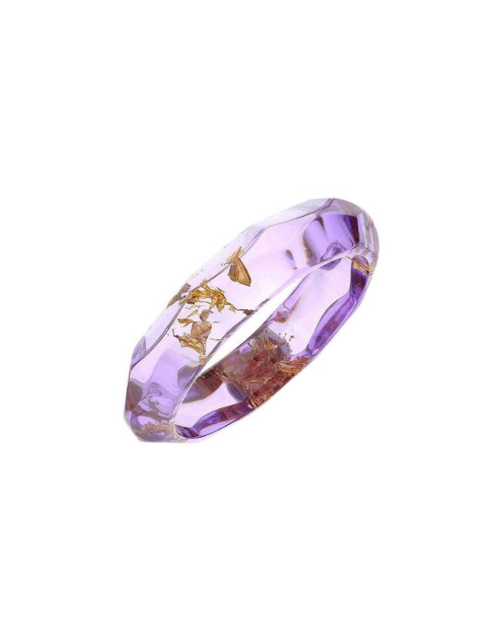 Faceted Bangle Bracelet, Purple/gold