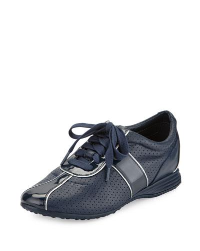 Bria Grand Perforated Leather Sneaker, Blazer Blue