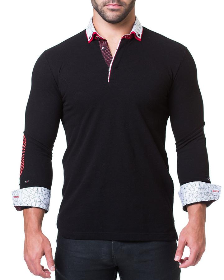 Men's Newton Geometric Long-sleeve Polo