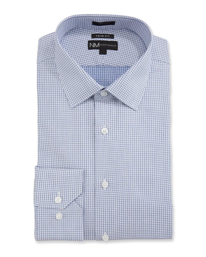 Men's Slim-fit Regular-finish Dobby Textured Dress