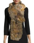 Neiman Marcus Long Straight Faux-fur Scarf, Summer Fox-color, Women's,