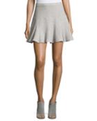 10 Crosby Derek Lam Jersey Knit Godet-pleat Skirt, Heather Gray, Women's, Size: