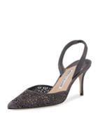 Carolyne Laser-cut Mid-heel Halter Pump
