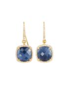 22k Gold Elements Hue Sapphire & Diamond Drop Earrings