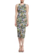 Floral Open-back Sleeveless Dress, Floral